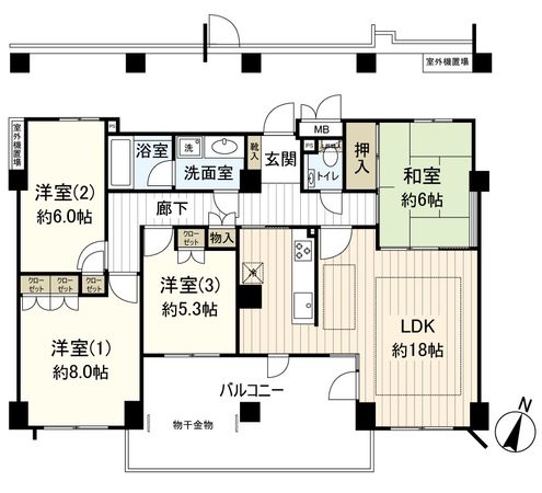 パティオス18番街 間取図(平面図) パティオス18番街 間取図(平面図)