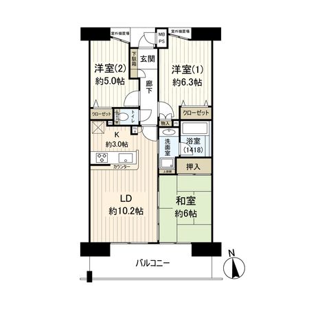 日神パレステージ海浜幕張 間取図(平面図)