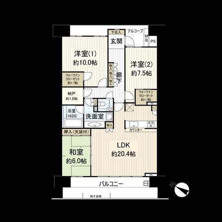幕張サウスコートA棟 間取図(平面図) 幕張サウスコートA棟 間取図(平面図)