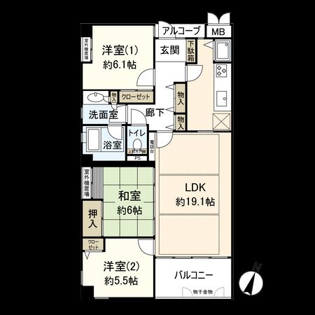 パティオス4番街 間取図(平面図) パティオス4番街 間取図(平面図)