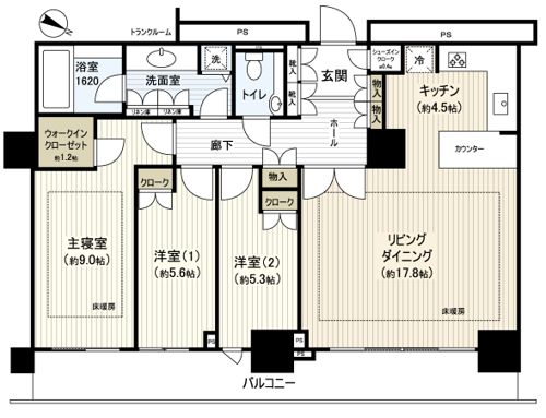 セントラルパーク・イースト幕張パークタワー 間取図(平面図) セントラルパーク・イースト幕張パークタワー 間取図(平面図)