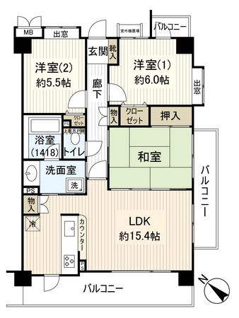 ノーブル幕張 間取図(平面図)
