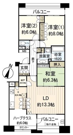 セントラルパーク・ウエストD棟 間取図(平面図) セントラルパーク・ウエストD棟 間取図(平面図)