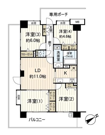 ダイアパレス幕張タイムズガーデン 間取図(平面図)