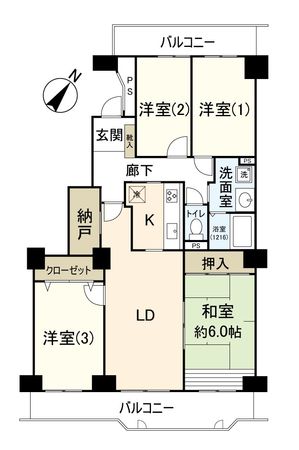幕張ファミールハイツ3号棟 間取図(平面図) 幕張ファミールハイツ3号棟 間取図(平面図)