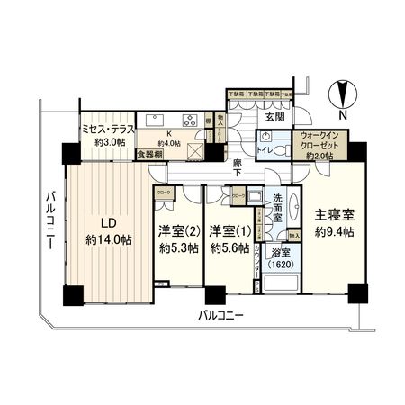 セントラルパーク・ウエストシータワー 間取図(平面図) 間取図(平面図)