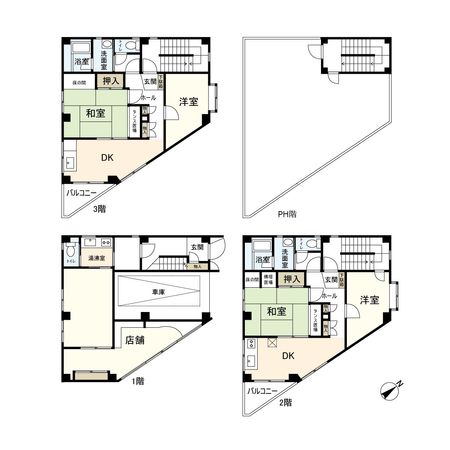 幕張町4丁目 店舗付住宅 間取図(平面図) 幕張町4丁目 店舗付住宅 間取図(平面図)