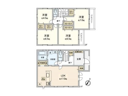 福栄4丁目 新築戸建 間取図(平面図)