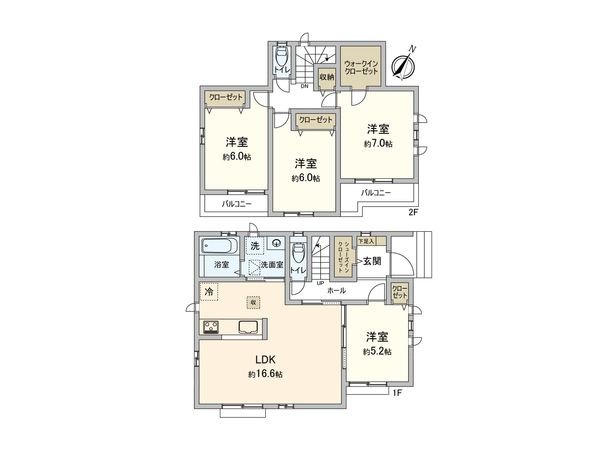福栄4丁目 新築戸建 間取図(平面図) 福栄4丁目 新築戸建 間取図(平面図)