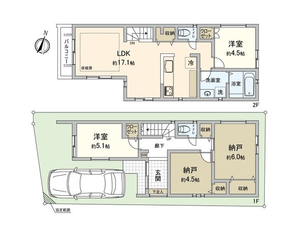 香取1丁目新築戸建 間取図(平面図) 香取1丁目新築戸建 間取図(平面図)