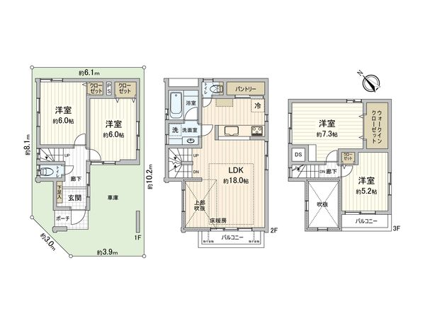 宝1丁目 戸建 間取図(平面図) 宝1丁目 戸建 間取図(平面図)