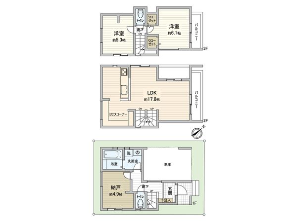 塩焼2丁目 新築戸建 間取図(平面図) 塩焼2丁目 新築戸建 間取図(平面図)