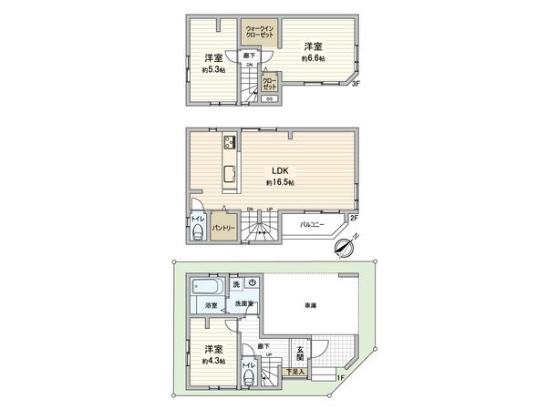 塩焼2丁目 新築戸建 間取図(平面図) 塩焼2丁目 新築戸建 間取図(平面図)