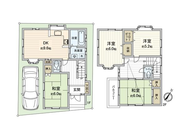 福栄一丁目 戸建 間取図(平面図) 福栄一丁目 戸建 間取図(平面図)