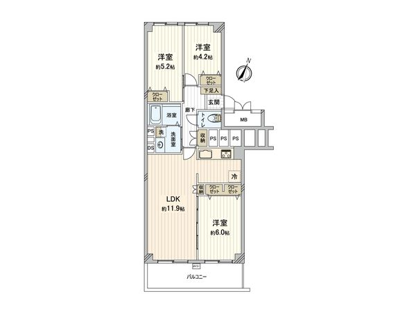 サニーハウス南行徳 B棟 間取図(平面図) 間取図(平面図)