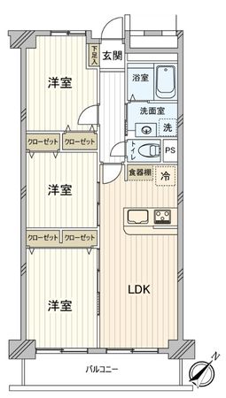 行徳ハイム 1号棟 間取図(平面図) 行徳ハイム 1号棟 間取図(平面図)