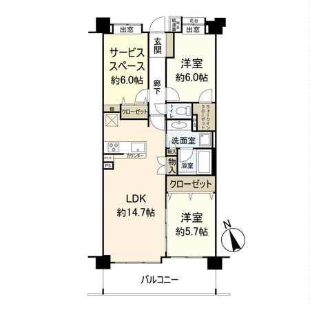 コスモ市川妙典 間取図(平面図) コスモ市川妙典 間取図(平面図)