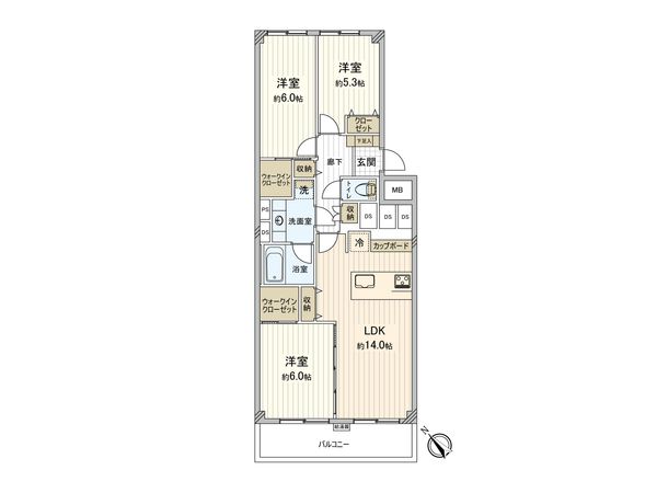 サニーハウス南行徳 A棟 間取図(平面図) サニーハウス南行徳 A棟 間取図(平面図)