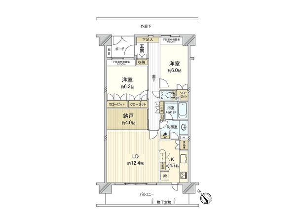 ガーデナヴィルマグノリア市川妙典 間取図(平面図)