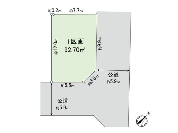 船橋市八木が谷1丁目 土地 1区画 区画図