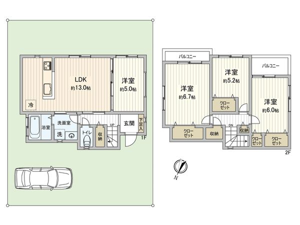 市川市若宮3丁目 戸建 間取図(平面図) 市川市若宮3丁目 戸建 間取図(平面図)