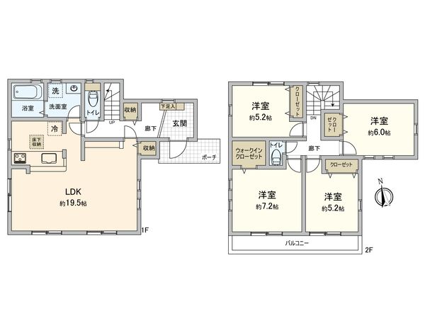市川市若宮2丁目 新築戸建 間取図(平面図)