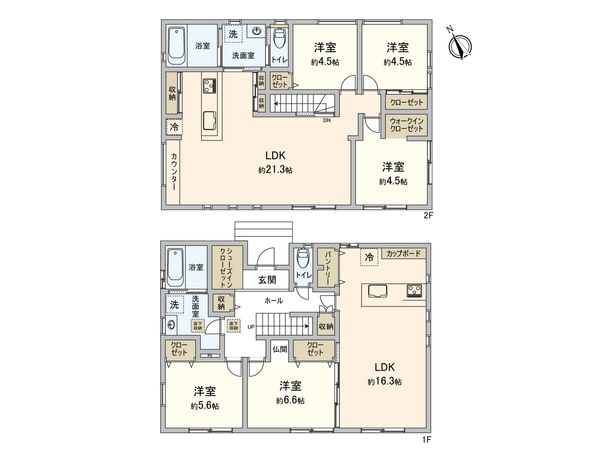 八千代市緑が丘西7丁目 戸建 間取図(平面図) 八千代市緑が丘西7丁目 戸建 間取図(平面図)