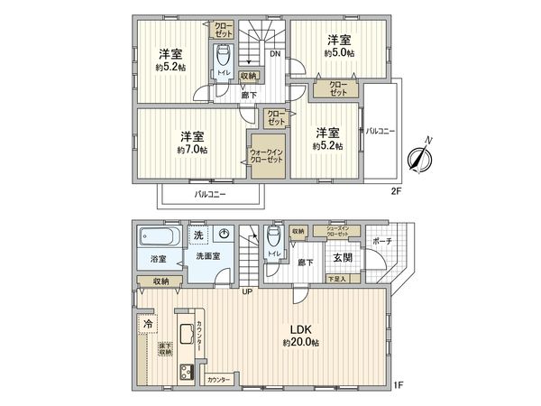 東中山2丁目 新築戸建 間取図(平面図) 東中山2丁目 新築戸建 間取図(平面図)