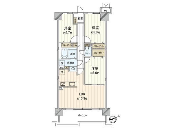 サンヴェール西船橋 間取図(平面図) サンヴェール西船橋 間取図(平面図)