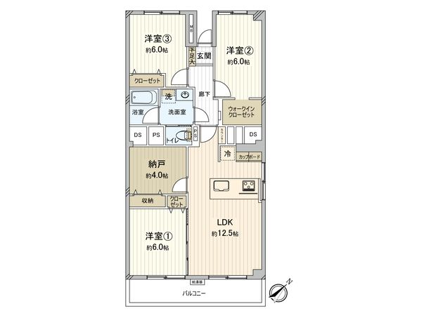 千葉ガーデンタウン F棟 間取図(平面図) 間取図(平面図)