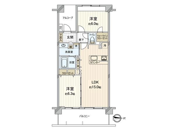 ライオンズグローベル西船橋クイーンズアリーナ 間取図(平面図) 間取図(平面図)