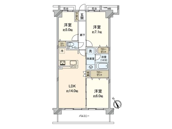 クリオ西船橋弐番館 間取図(平面図) クリオ西船橋弐番館 間取図(平面図)