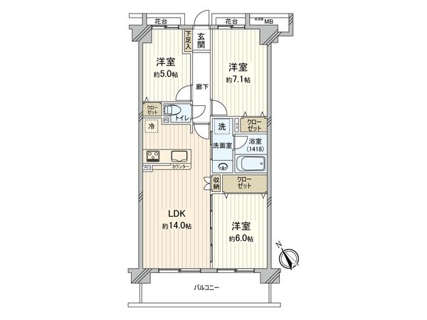 クリオ西船橋弐番館 間取図(平面図)