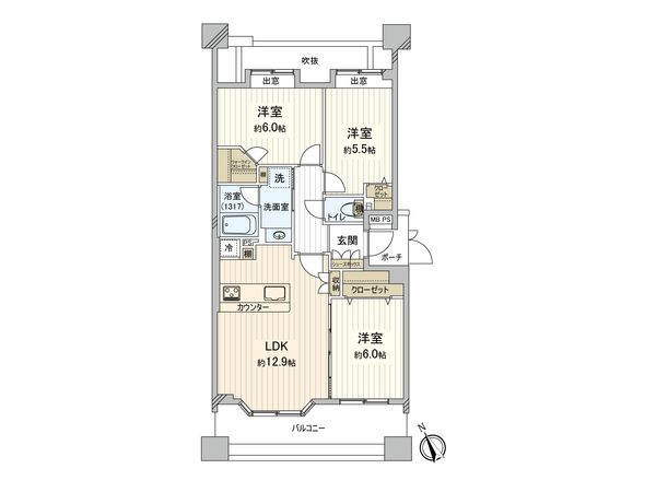 レクセルマンション西船橋 間取図(平面図)