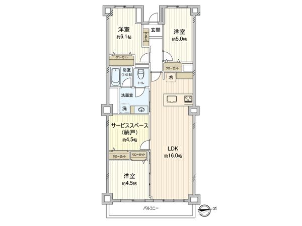 ルネ南市川 間取図(平面図)