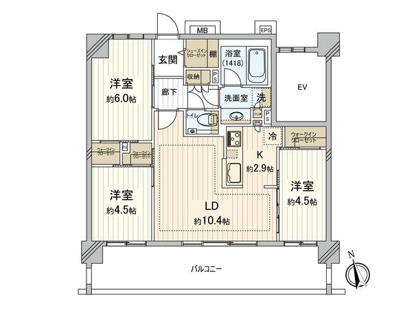 エクセレントシティ原木中山Ⅱザ・プレイス 間取図(平面図) 間取図(平面図)