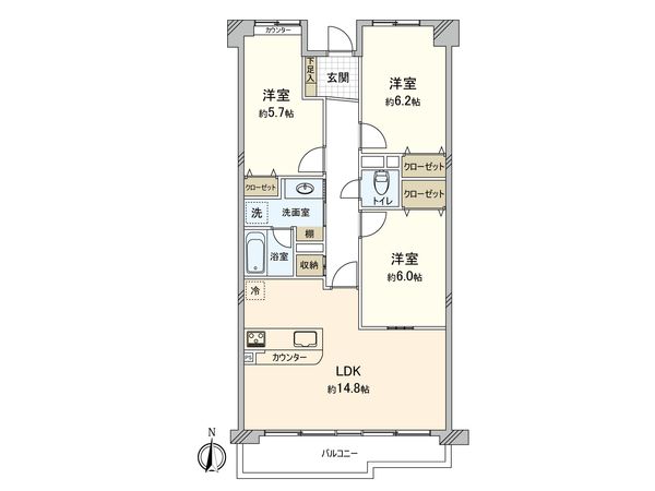 グランコート船橋法典 間取図(平面図)