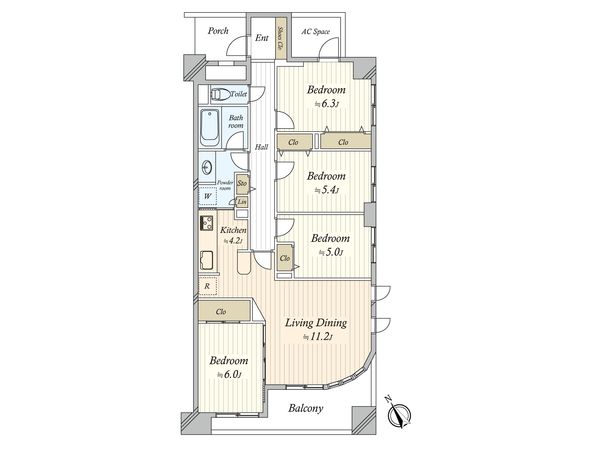レクセルマンション西船橋第弐 間取図(平面図)