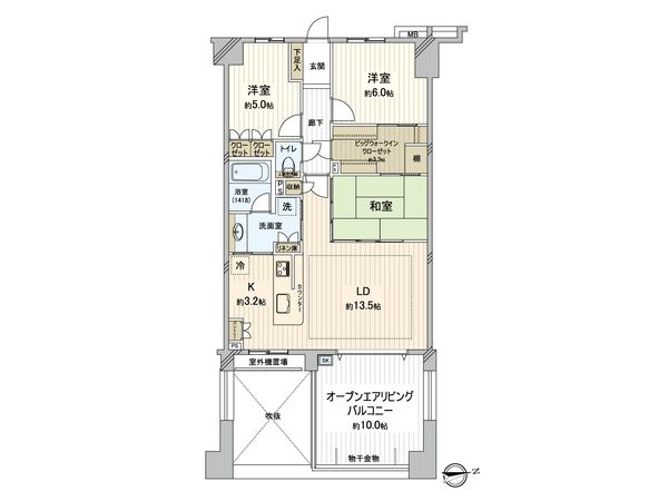 グランシティユーロレジデンス原木中山 間取図(平面図)