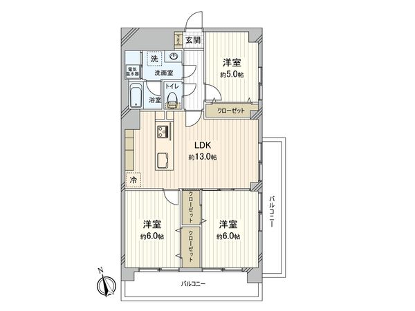 市川藤マンションNo.5 間取図(平面図)
