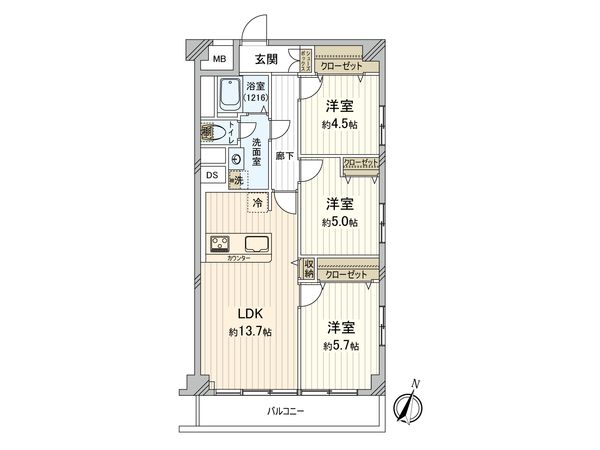 西船橋第2ファミリーマンション 間取図(平面図) 間取図(平面図)