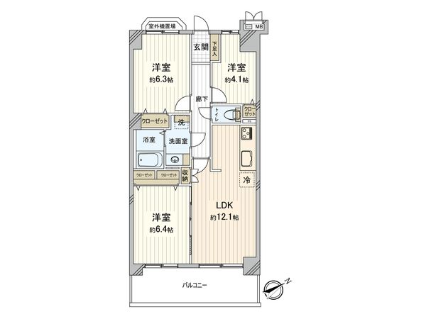 西船橋リリエンハイム弐番館 間取図(平面図) 西船橋リリエンハイム弐番館 間取図(平面図)