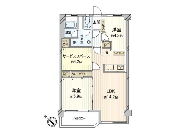 小栗原住宅 1号棟 間取図(平面図) 小栗原住宅 1号棟 間取図(平面図)