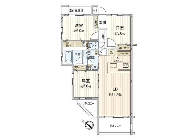 レグザ南市川 間取図(平面図) レグザ南市川 間取図(平面図)
