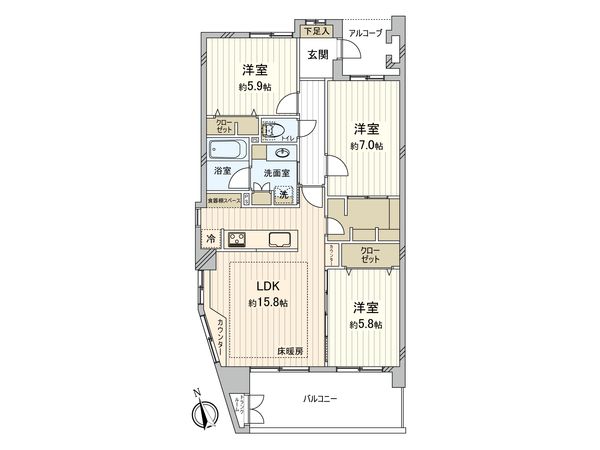 レクセルマンション原木中山 間取図(平面図)