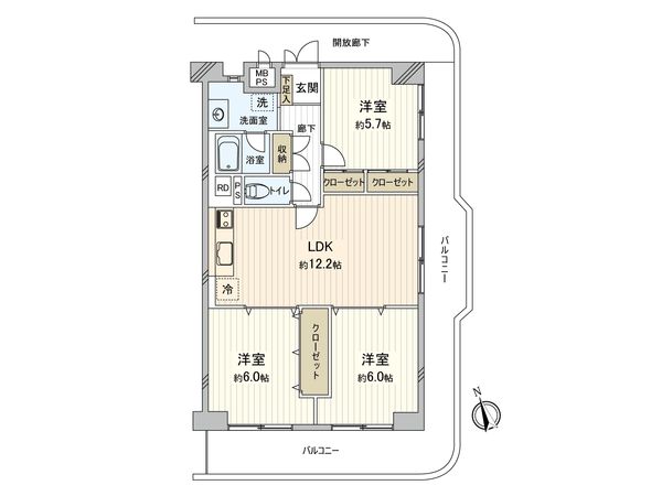 ルネ西船橋 3号棟 間取図(平面図) ルネ西船橋 3号棟 間取図(平面図)