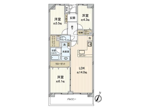 原木中山ファミールハイツ 1号館 間取図(平面図) 間取図(平面図)