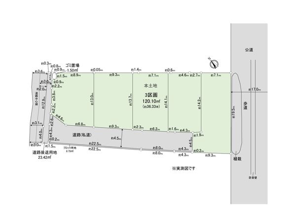 市川市八幡6丁目土地 3区画 区画図