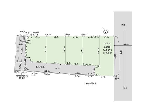 市川市八幡6丁目 建築条件付土地 5区画 区画図
