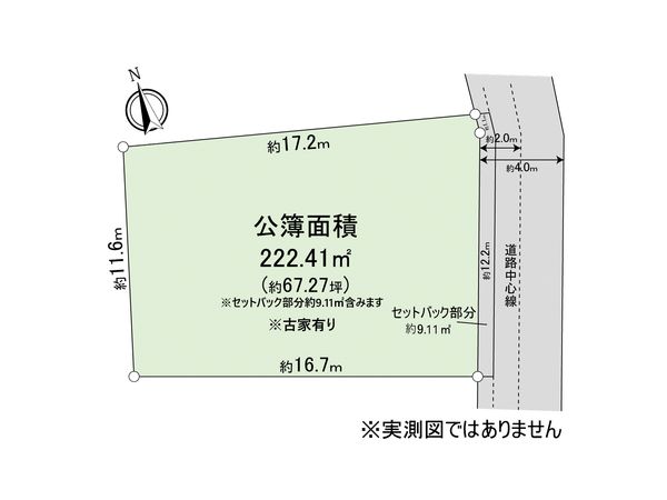 市川市高石神 古家付土地 区画図 市川市高石神 古家付土地 区画図